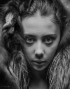 Portrait with fur. Photo tests. A. Krivitsky's Photographic Theater.