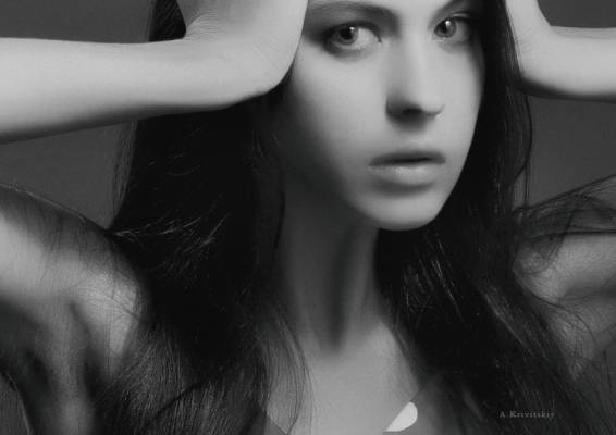 Portrait. Glamor. Fashion model. Studio experiments in the secret studio A. Krivitsky.